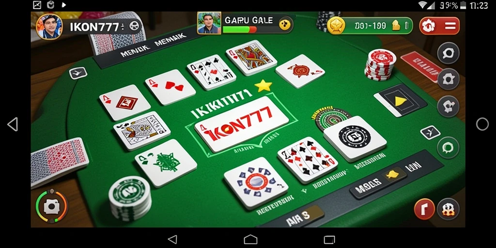 Tampilan gameplay seru Gaple di IKON777 dengan fitur multiplayer.