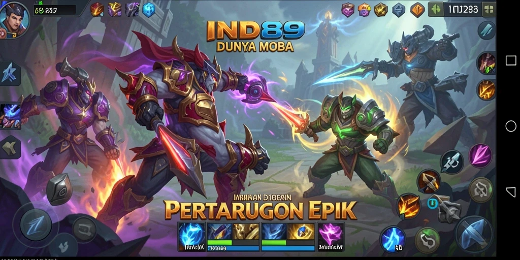 Tangkapan layar gameplay IND89 menunjukkan aksi seru dalam pertarungan tim.